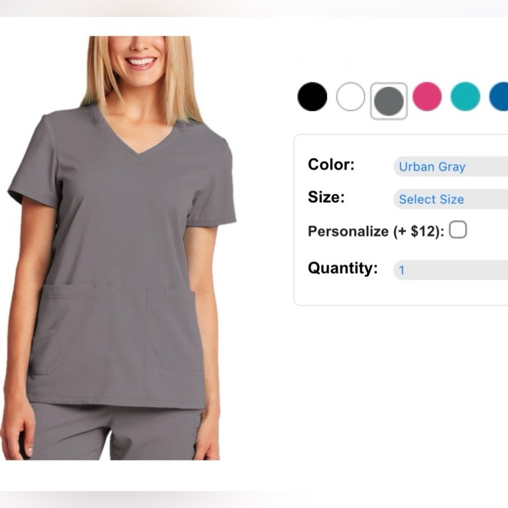 KD110 by Barco Scrub top 3XL Urban Gray